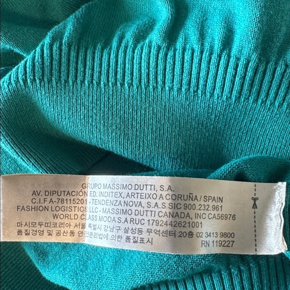 Massimo Dutti green Short Sleeve Polo Shirt Size Small - Picture 8 of 8